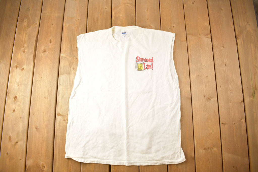 Vintage 1990s Slammed I am! Funny Beer Graphic Tank Top