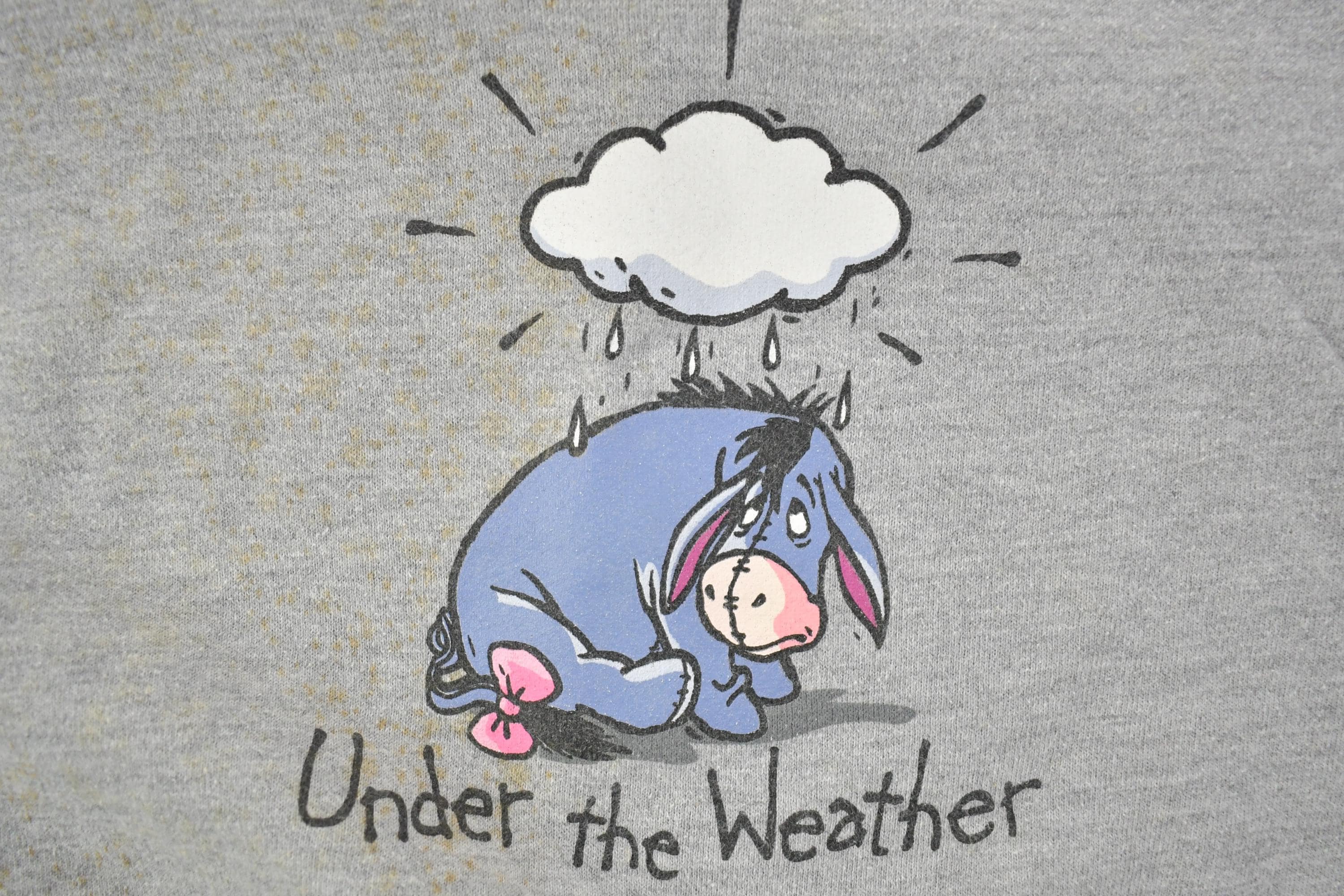 Vintage 1990s Eeyore The Disney Store Under The Weather Crewneck  Vintage Sweatshirt  Vintage Disney  Mickey  Embroidered  Made In USA