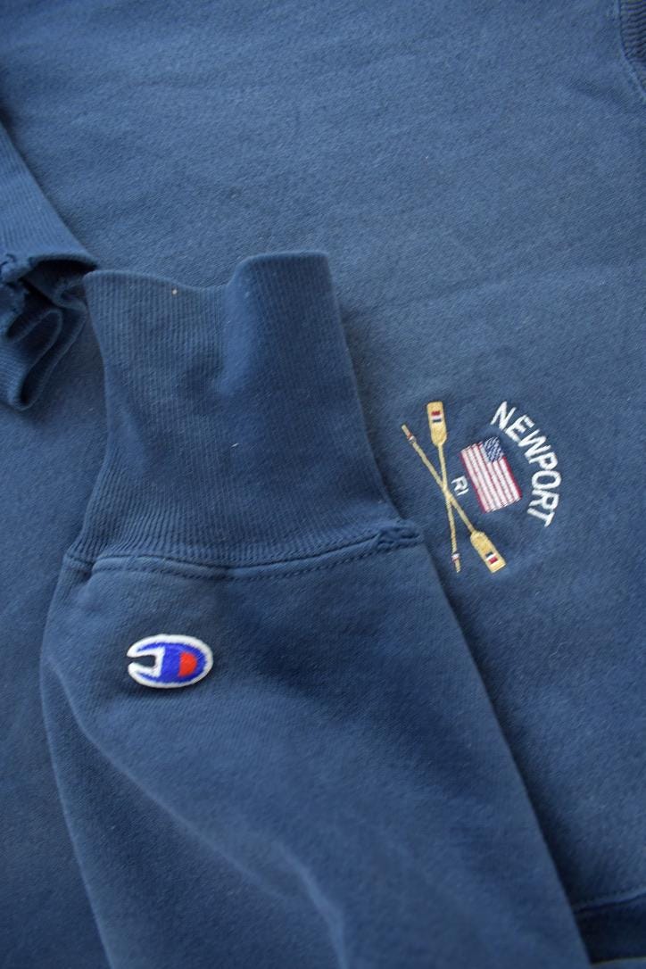 Vintage 1990s Newport Rhode Island Rowing Champion Reverse Weave Crewneck Sweatshirt / Made In USA / Heavy Weight / 90s Champion