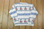 Vintage 1990s Functionals Cherry Tree Knit Crewneck Sweater