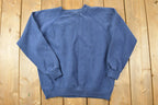 Vintage 1990s Hanes Blank Navy Crewneck Sweatshirt