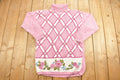 Vintage 1990s Floral Mock Neck Crewneck Sweatshirt