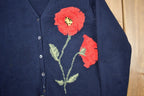 Vintage 1990s Jones New York Flower Knitted Cardigan