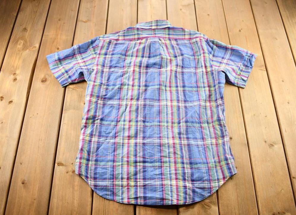 Vintage 2000s Polo Ralph Lauren Checkered Plaid Short Sleeve Button Down Shirt