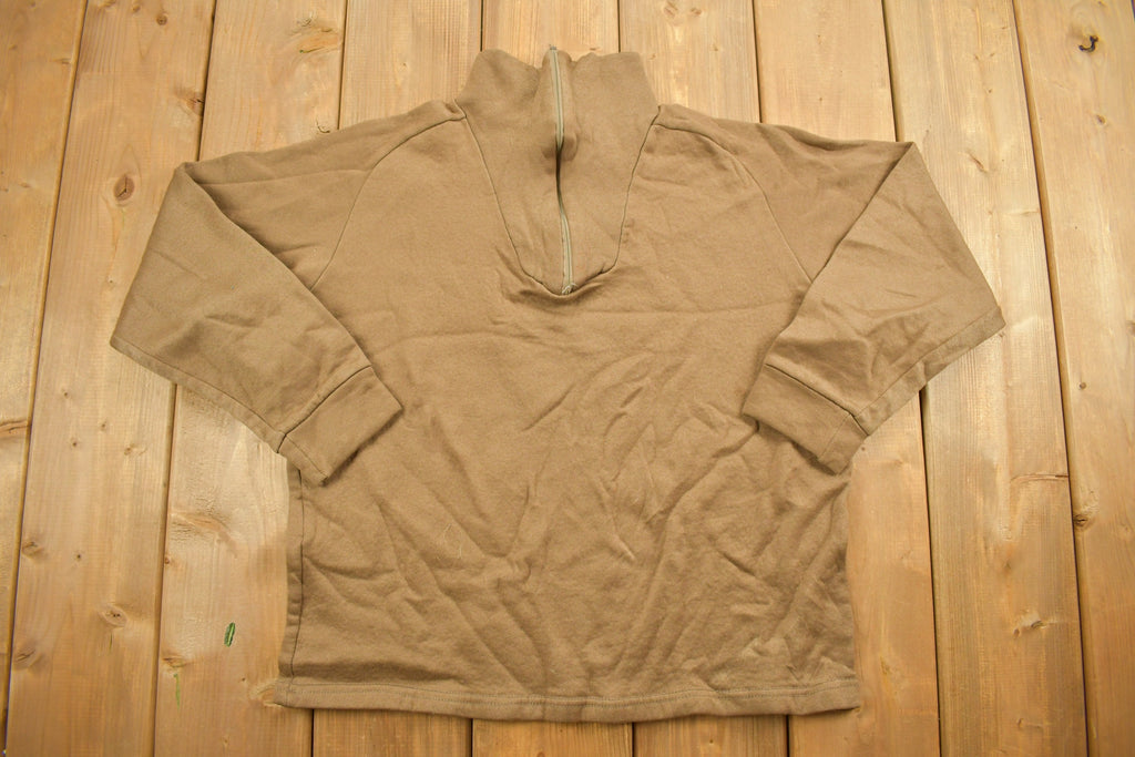 Vintage 1990s Brown Blank Quarter Zip Sweatshirt