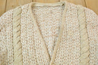 Vintage 1980s Cable Knit Cardigan Sweater