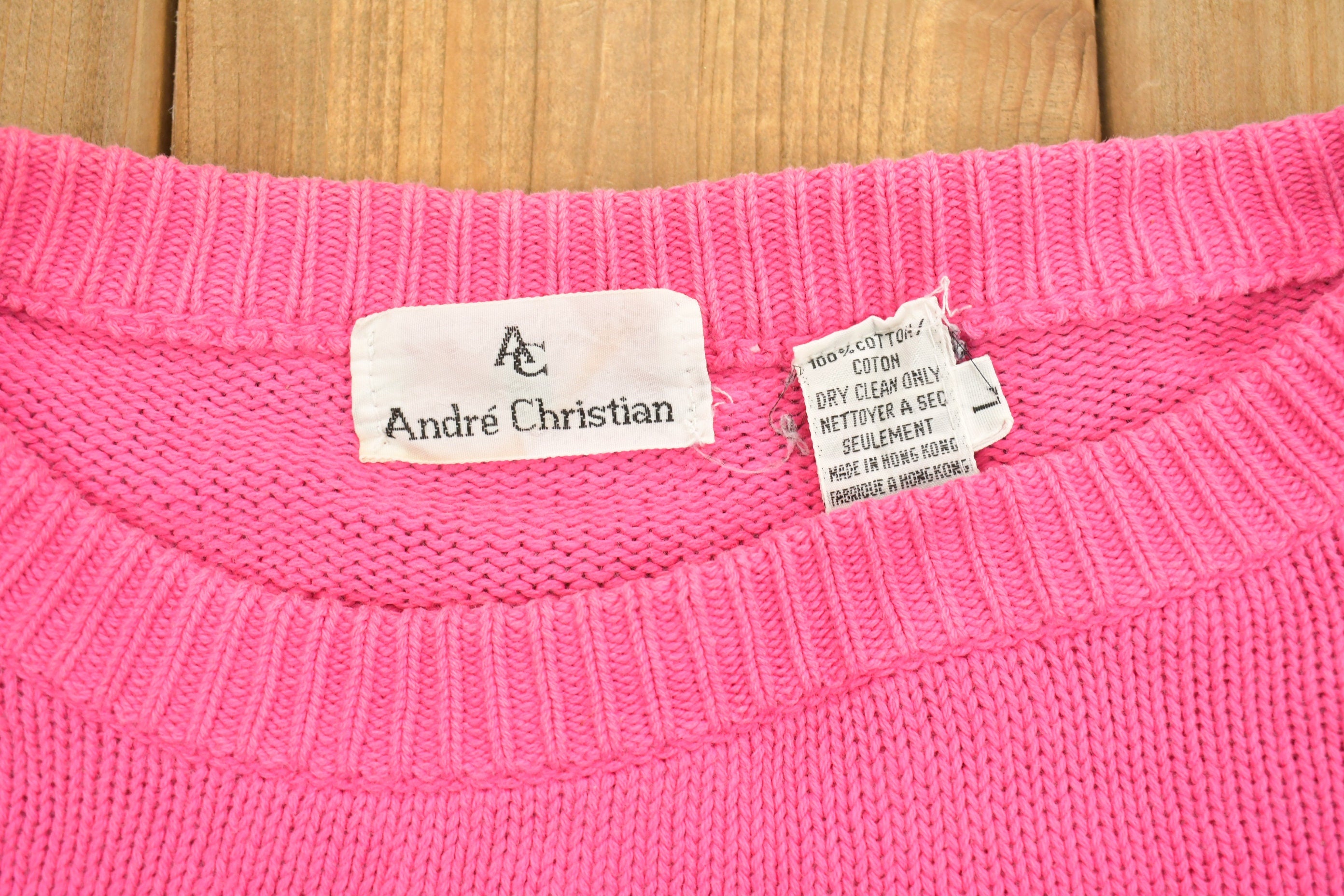 Vintage 1990s Andre Christian Embroidered Knitted Sweater