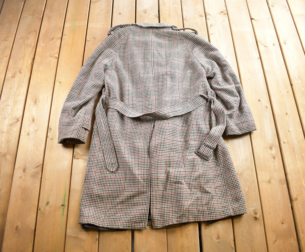 Vintage 1980s London Fog Hounds Tooth Wool Button Up Jacket Made In USA