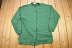 Vintage 1990s Escape Blank Green Button Up Cardigan Sweater