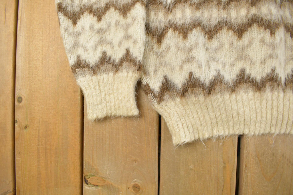 Vintage 1970s Knitting Mill Hekla Nordic Wool Knit Sweater Men's Medium
