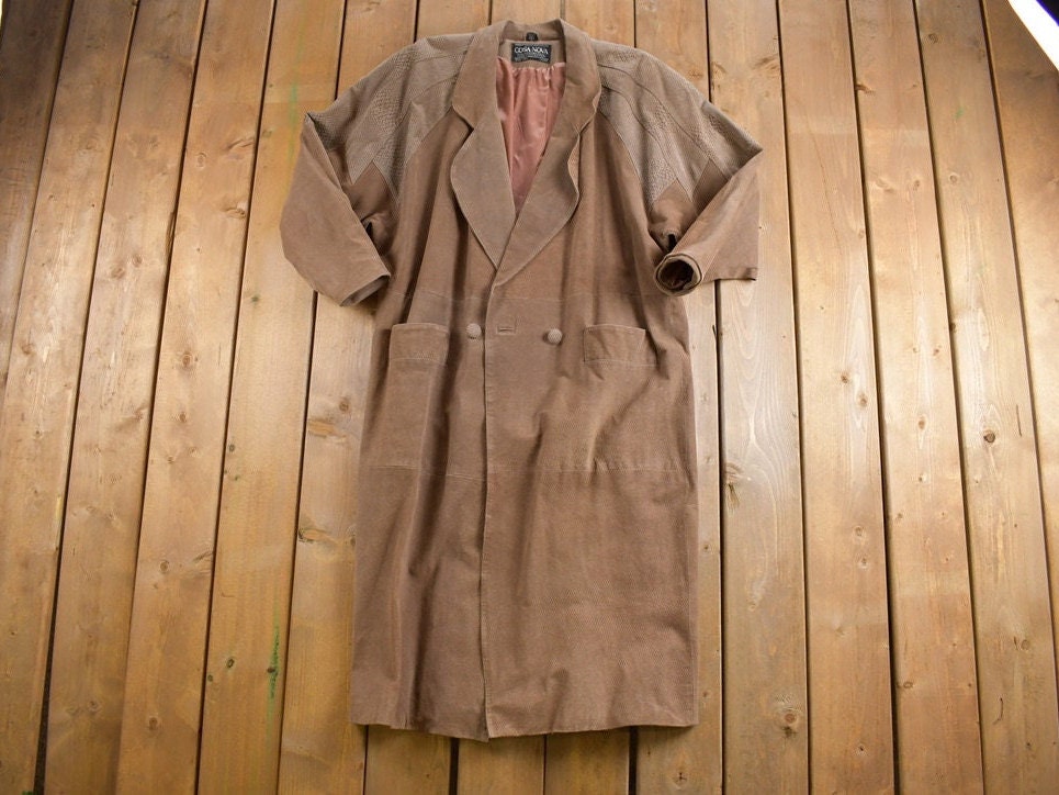 Vintage 1980s Cosa Nova Suede Leather Long Coat