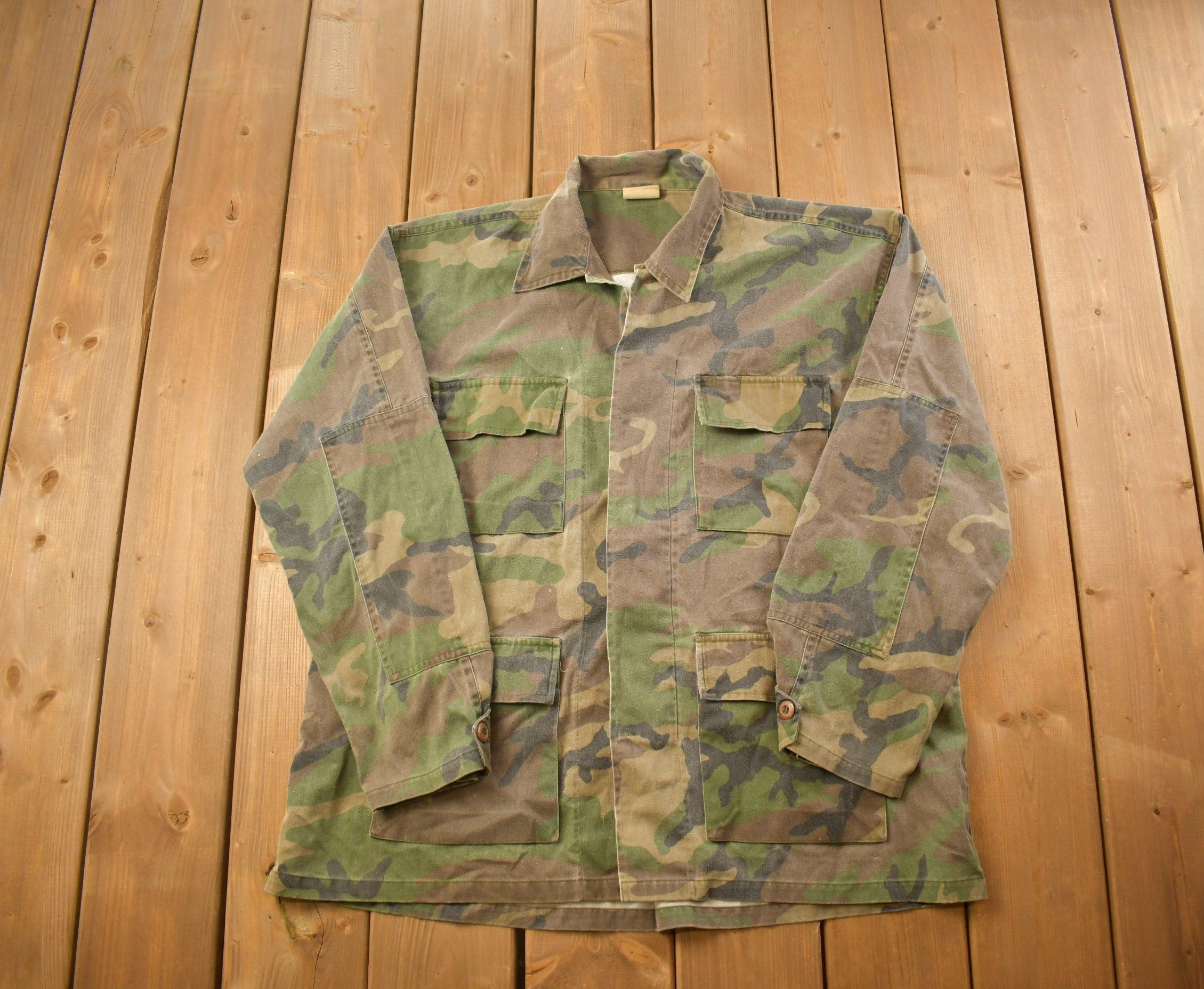 Vintage Unit 9 Military Button Up Shirt