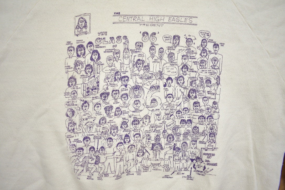 Vintage 1980s Central High Eagles Crewneck Sweatshirt