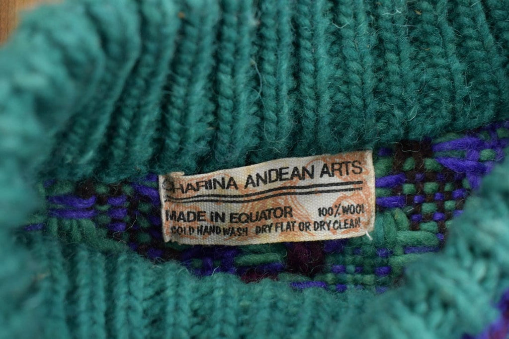 Vintage 1980s Charina Andean Arts 100% Wool Knit Sweater