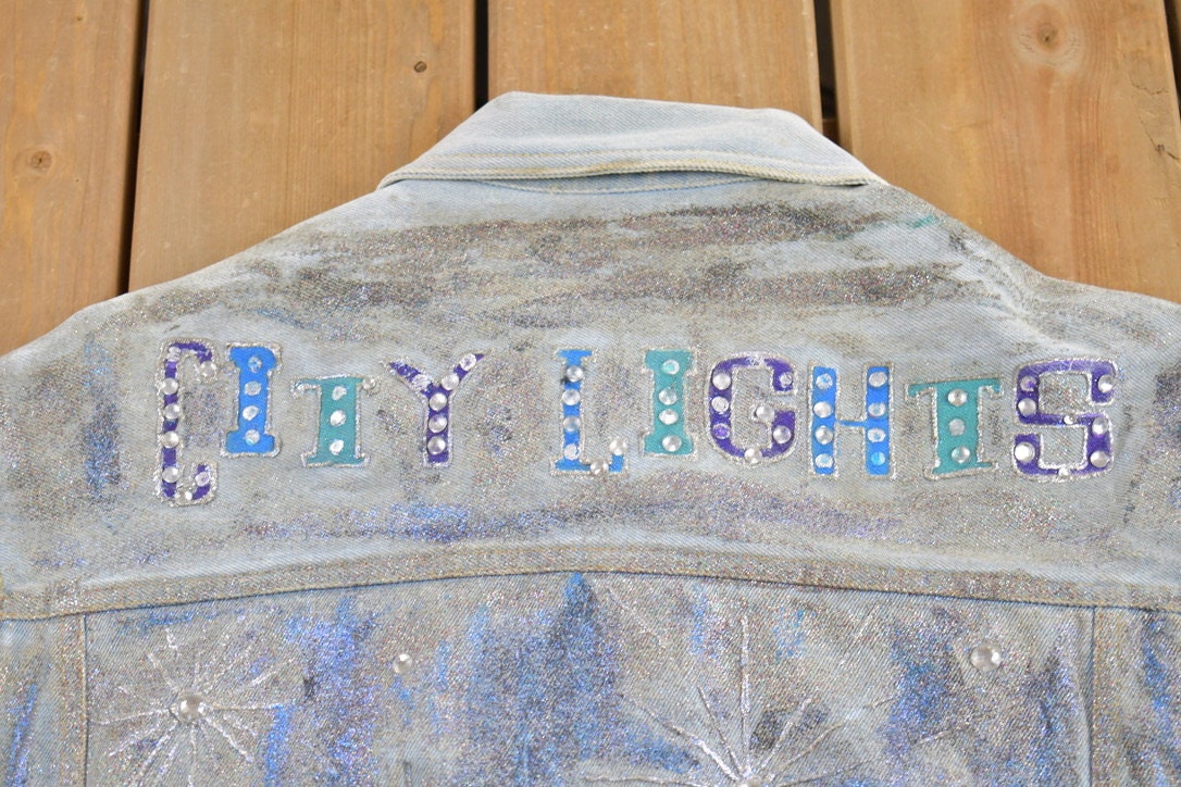 Vintage 1990s City Lights Customized Denim Jacket