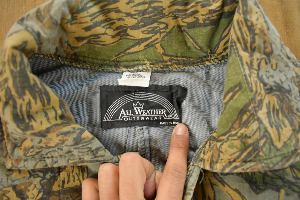 Vintage 1980s All Weather Outerwear Camo Hunting Coveralls Men's 36 x 27