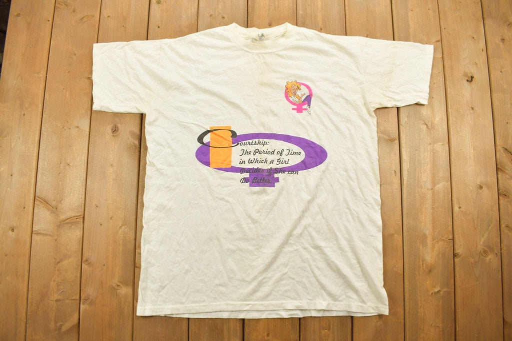 Vintage 1990s Countship Funny Womans Graphic T-Shirt