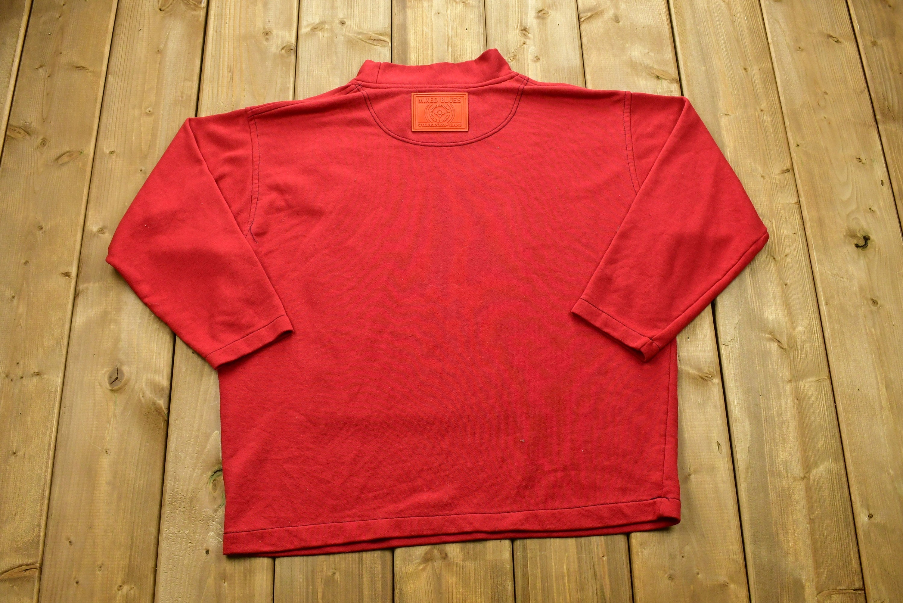 Vintage 90's Last Frontier Mixed Blues Wilderness Crewneck Sweatshirt