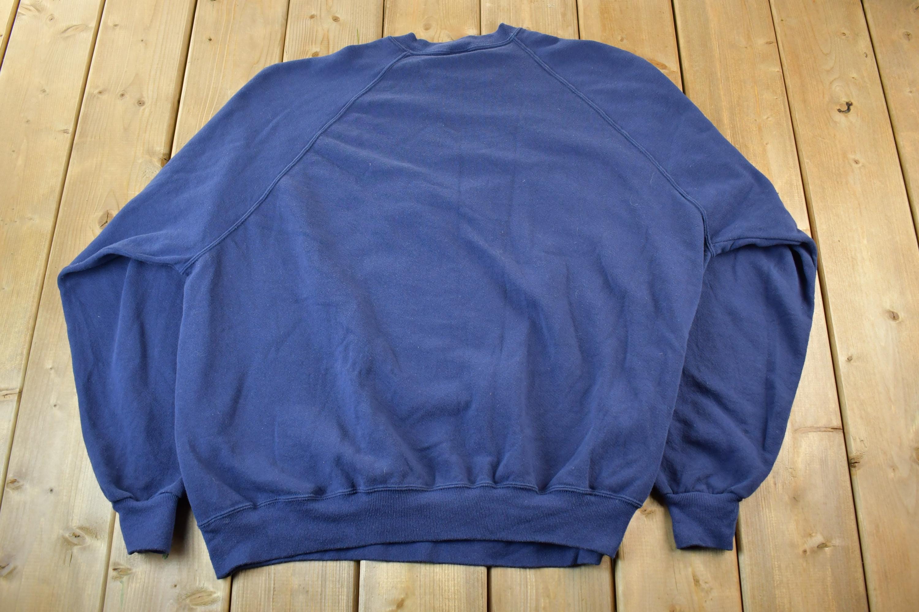 Vintage 1990s Jerzees Blank Blue Crewneck Sweatshirt Men's 3XL