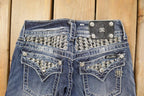 Vintage Deadstock Y2K Miss Me Bedazzled Low Rise Jeans Women's Size 26x31