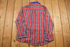 Vintage 1990s Riders Plaid Flannel Button Up Shirt