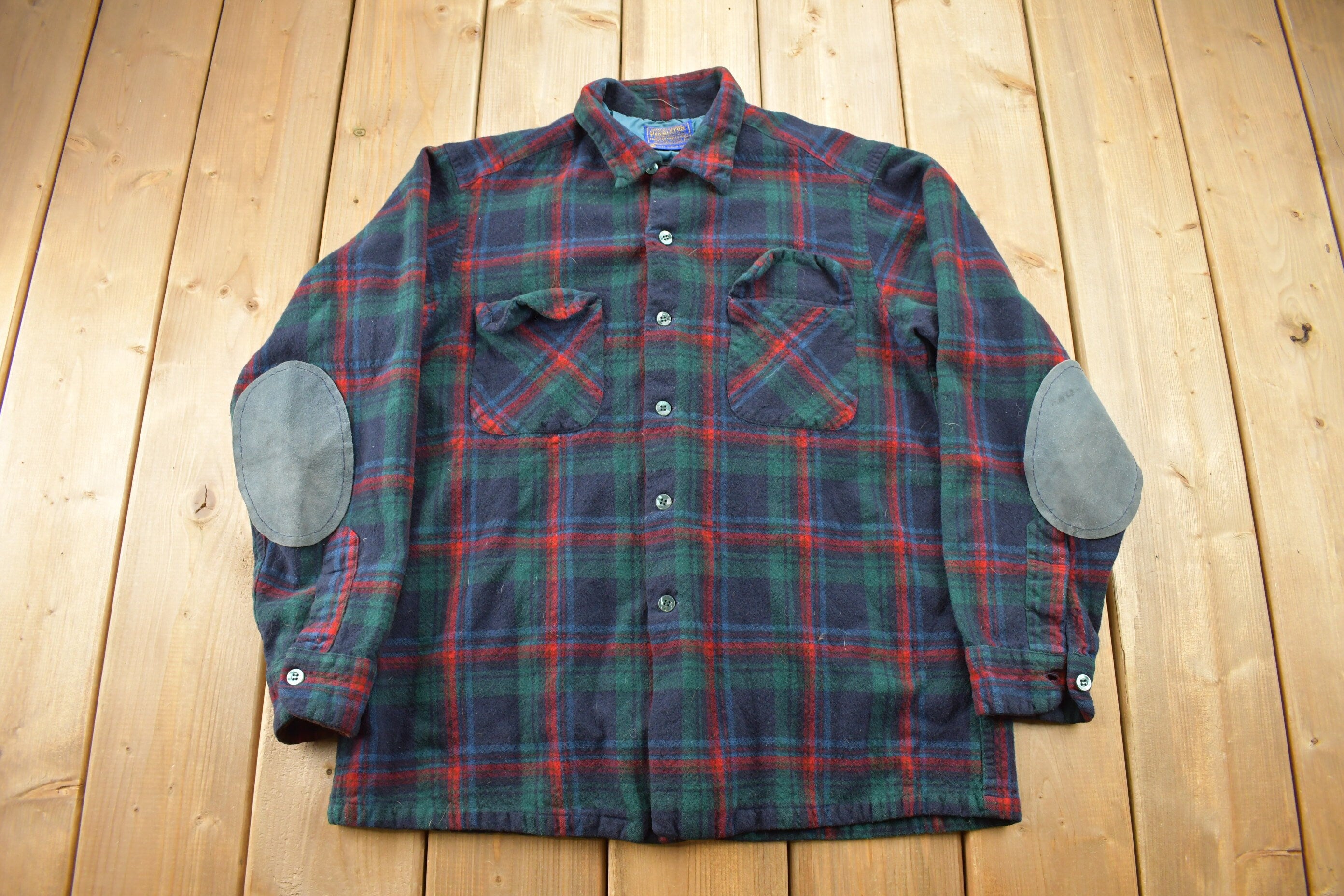 Vintage 1970s Pendleton Plaid Button Up Board Shirt