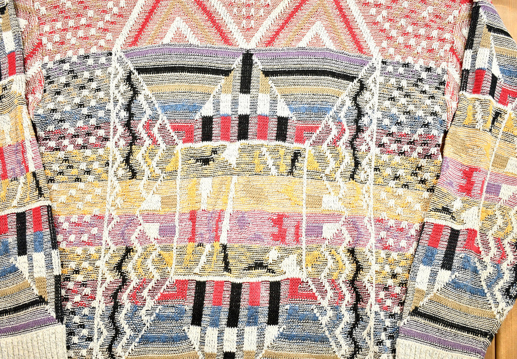 Vintage 1990s All Over Pattern Da Vinci Geometric California Knit Sweater