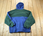 Vintage 1990s Eddie Bauer Fleece Outdoorsman Hoodie Sweater  90s Sweater  Streetwear  Hiking  Fleece Zip up
