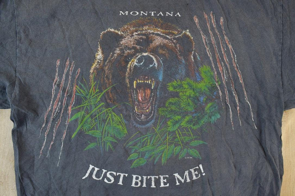 Vintage 1990s Just Bite Me Montana Bears Outdoors T-Shirt