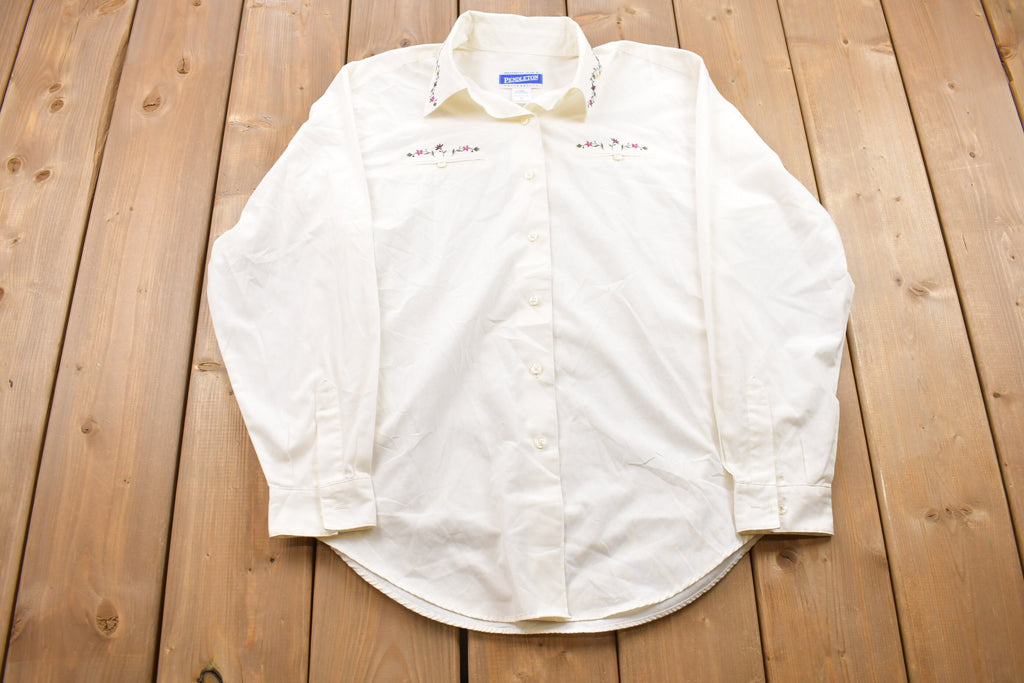 Vintage 1990s Pendleton Small Floral Accents Button Up Shirt