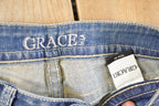 Vintage Deadstock Y2K Grace In LA Bedazzled Bootcut Low Rise Jeans Women's Size 26 x 32