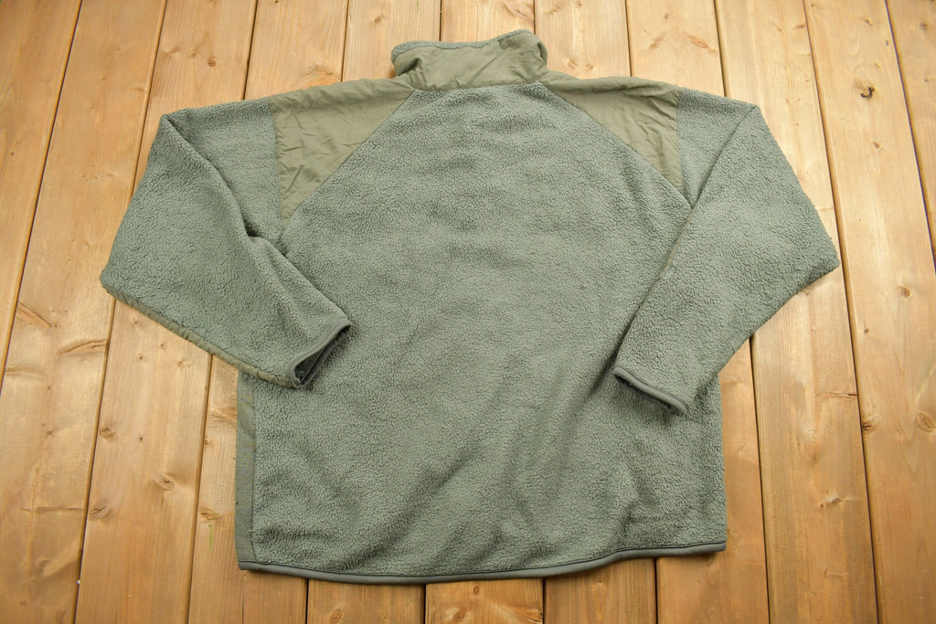 Vintage 1990s Green FleeceZip Up Sweater Jacket