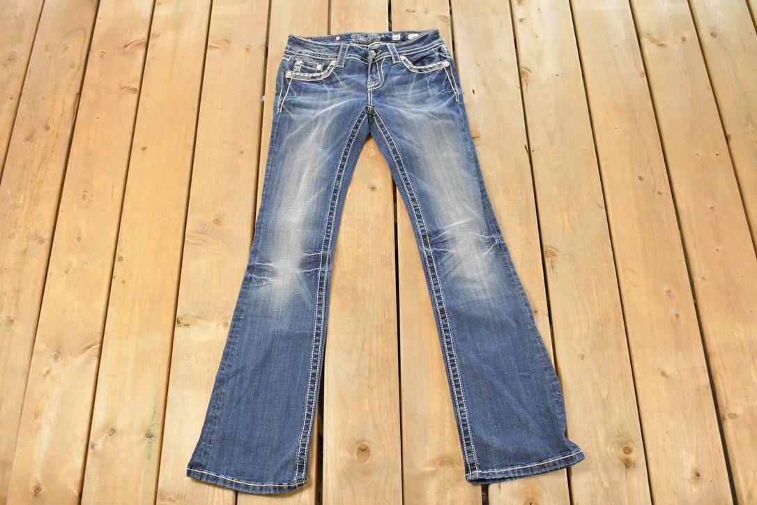 Vintage Deadstock Y2K Miss Me Bedazzled Low Rise Jeans Women's Size 26x31