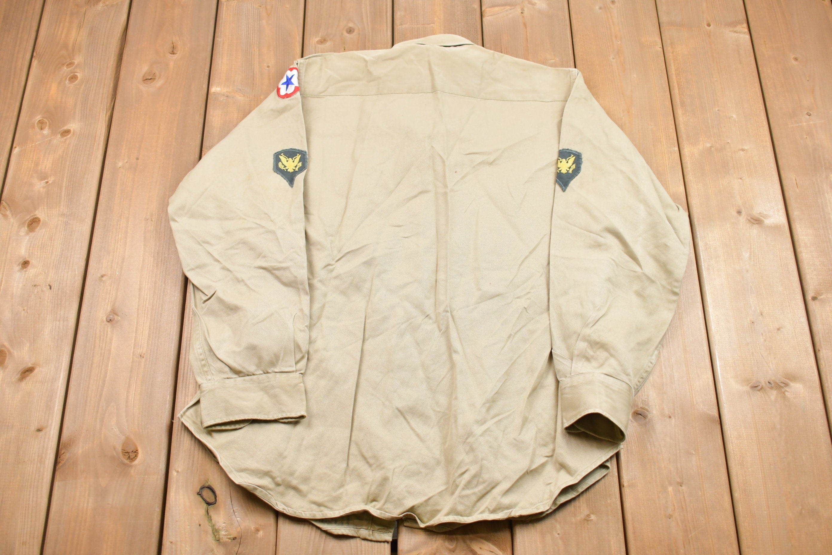 Vintage 1990s Army Button Up Shirt