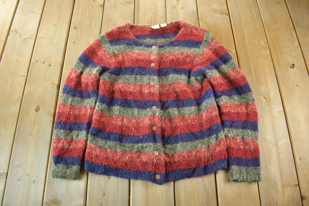 Vintage 1990s CC Hughes Mohair Knit Cardigan Sweater