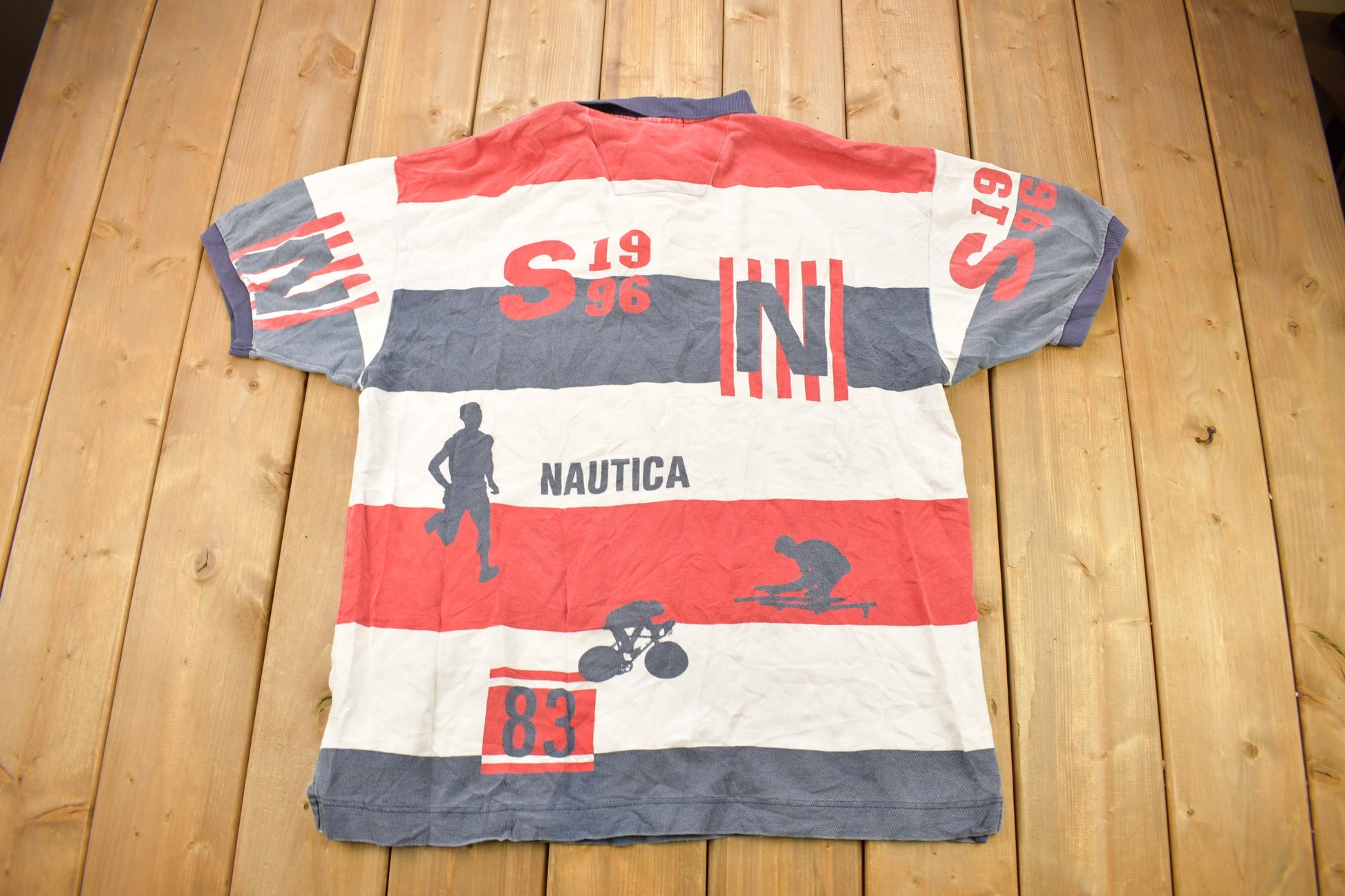 Vintage 1990s Nautica Olympic Games Color Block Polo Shirt