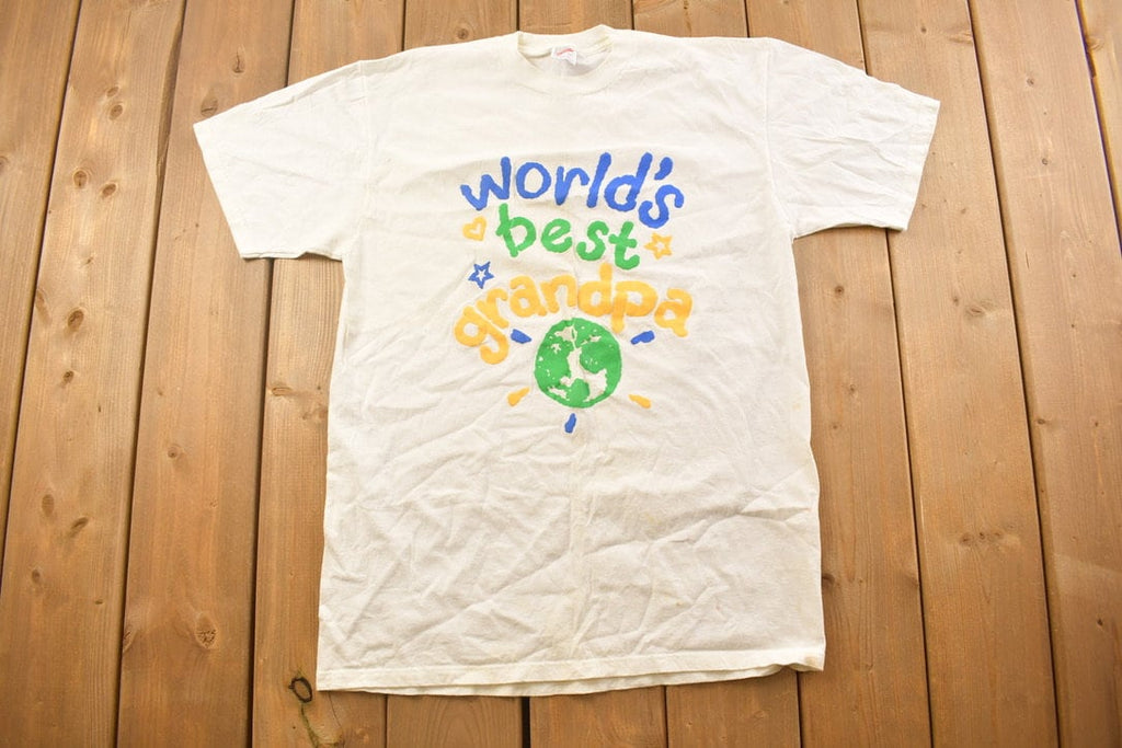 Vintage 1990s Worlds Best Grandpa Graphic T Shirt