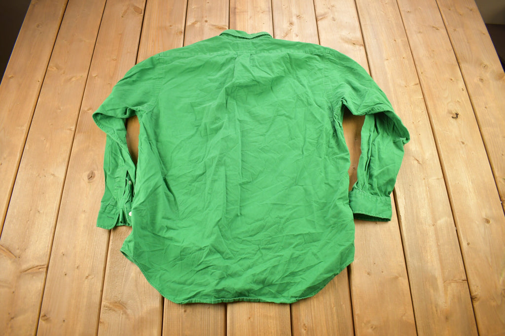 Vintage 1980s Ralph Lauren Green Button Up Shirt
