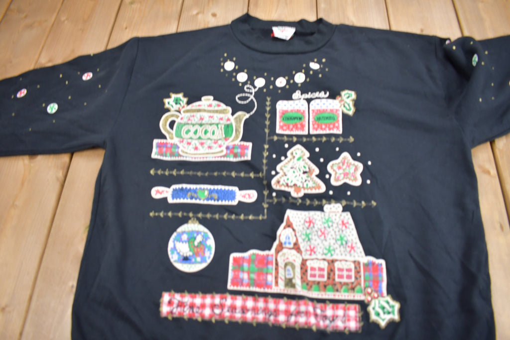 Vintage 1990s Christmas Patchwork Sweater