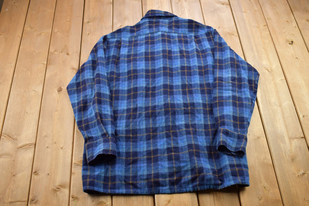 Vintage 1990s Kmart Plaid Wool Flannel Button Up Shirt