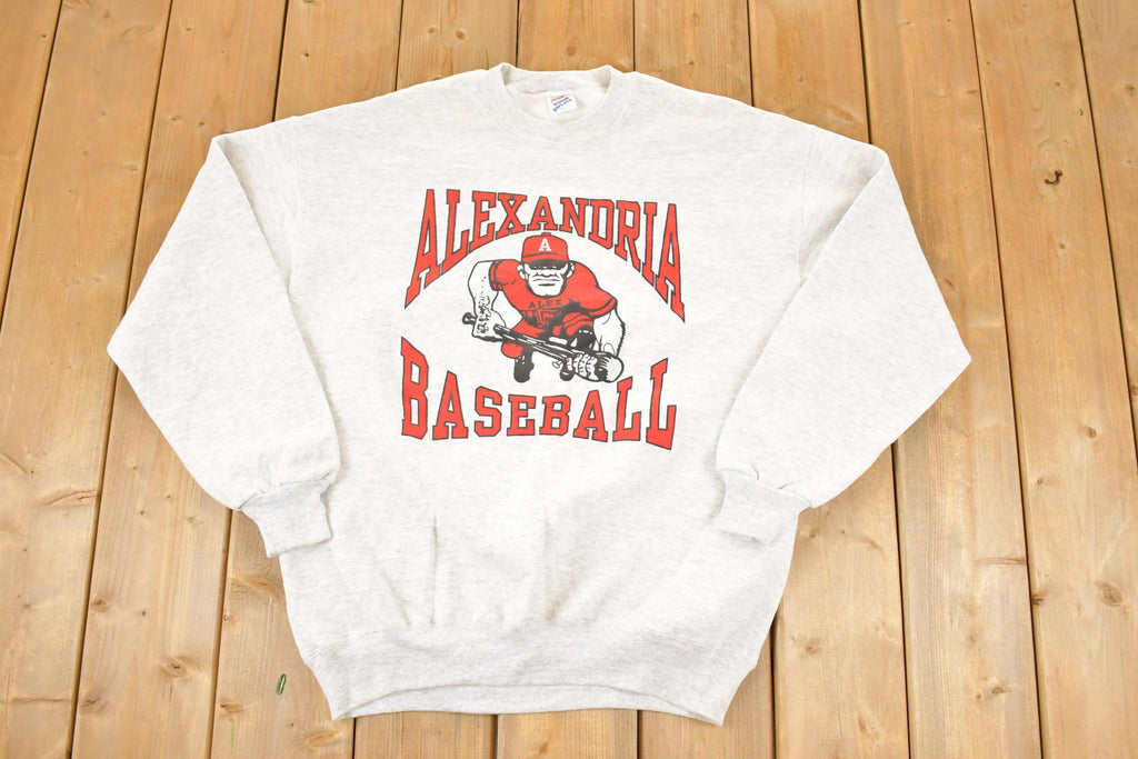 Vintage 1990s Alexandria Baseball Cartoon Graphic Crewneck Sweatshirt Men's L