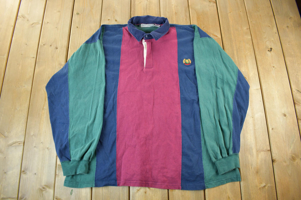 Vintage 1990s Iban Striped Rugby Button Up Shirt