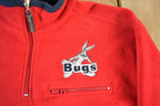 Vintage 2000s Looney Tunes Embroidered Quarter Zip Fleece Sweatshirt Men's Medium