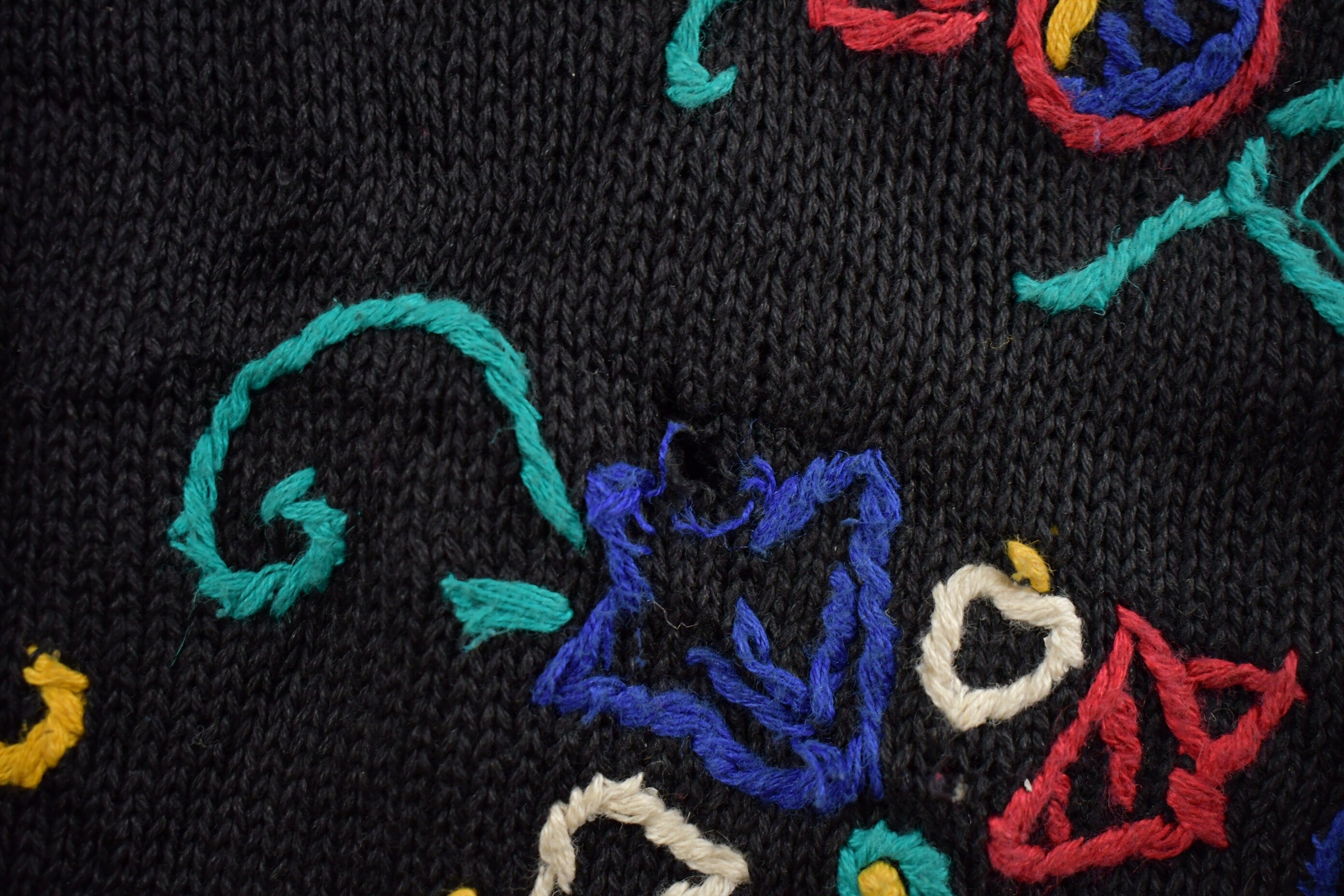 Vintage 1993 Casual Corner Floral Embroidery Knitted Sweater