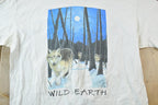 Vintage 1990s Wild Earth Forest Wolves Graphic T-Shirt