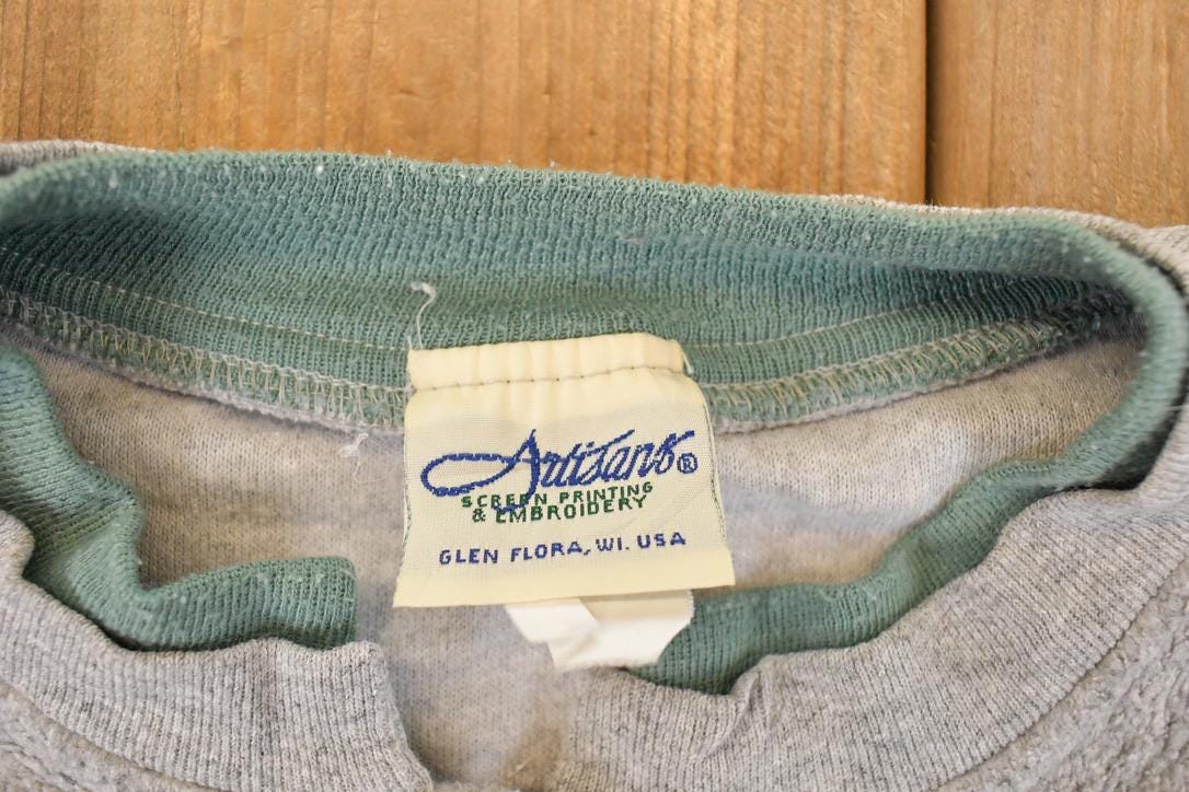 Vintage 1990s Artisans Forest Fleece AOP Double Collar Cardigan Sweatshirt Women's L