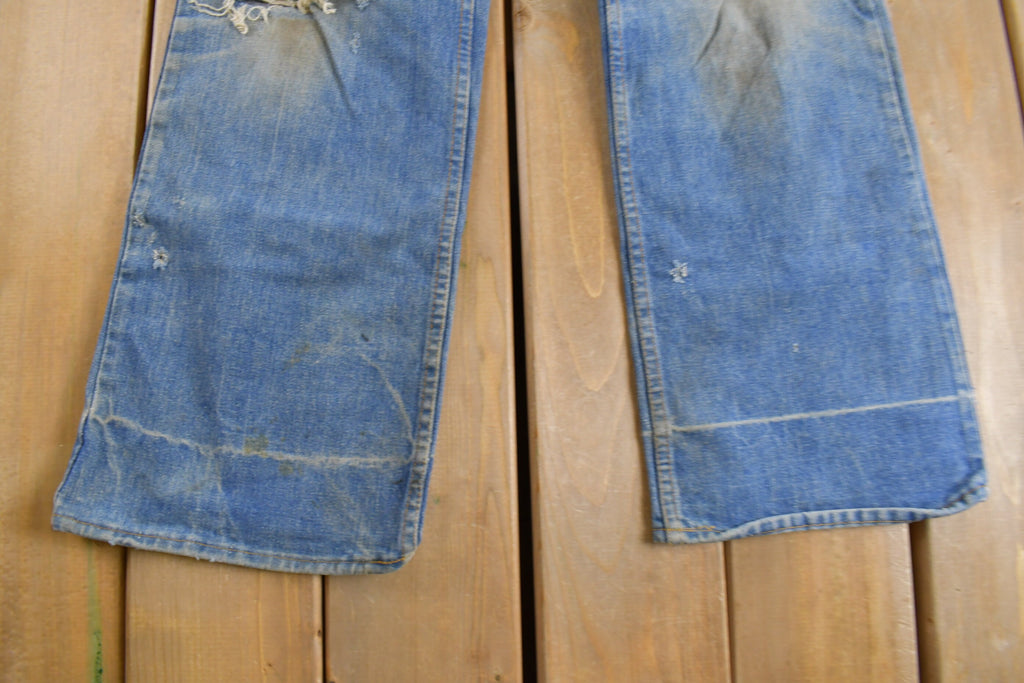 Vintage 1970s Distressed Flare Jeans Size 36 x 28