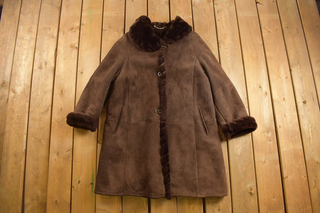 Vintage 1980s Shearling Suede Coat