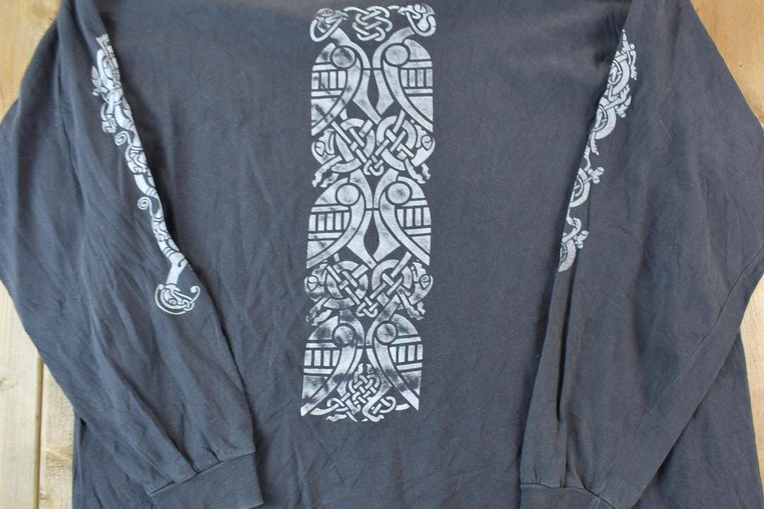 Vintage 1990s Abstract Pattern Church Pattern Crewneck Sweatshirt