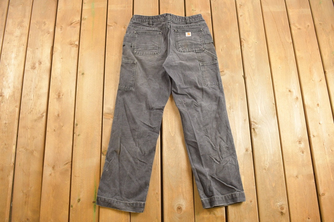 Vintage 1990s Carhartt Black Double Knee Work Pants Size 31 x 29